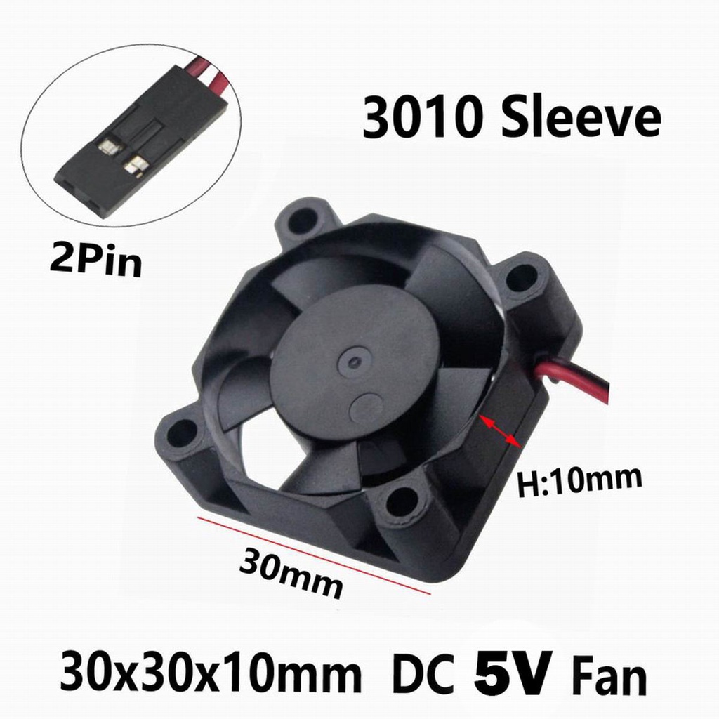DC 5V 30 มม.Dupont 2 Pin Connector 3010 30x30x10 มม.3 ซม.สําหรับรถ RC 540 550 3650 ขนาดมอเตอร์กราฟิก