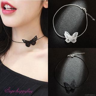 Women Lace Clavicle Necklace Butterfly Korean Fashion Chain Necklace