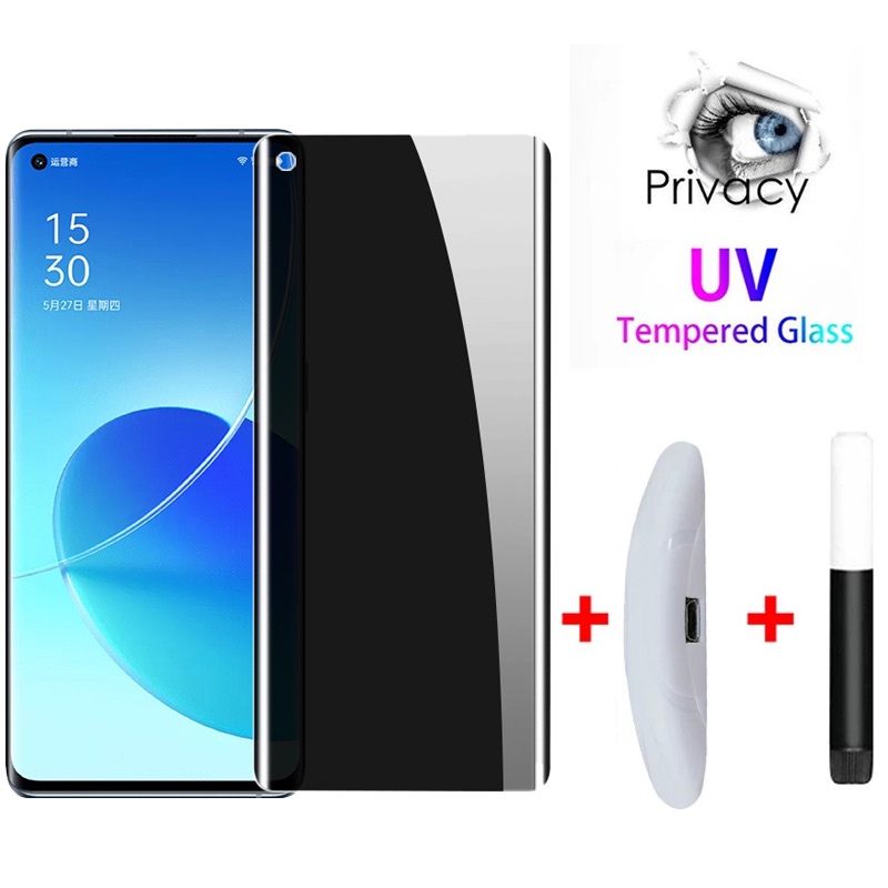 UV ฟิล์มกันมองข้าง แบบกระจกนิรภัย คุณภาพดีเยียม ฟิล์มกันเสือก OPPO Reno 13 12 11 10 8T 6 5 4 Find X8