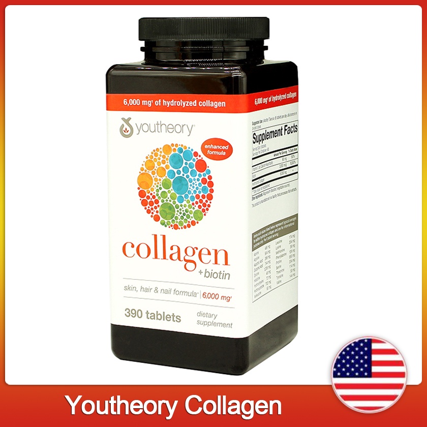 (EXP.04/2026)Youtheory Collagen + Biotin 390 เม็ด