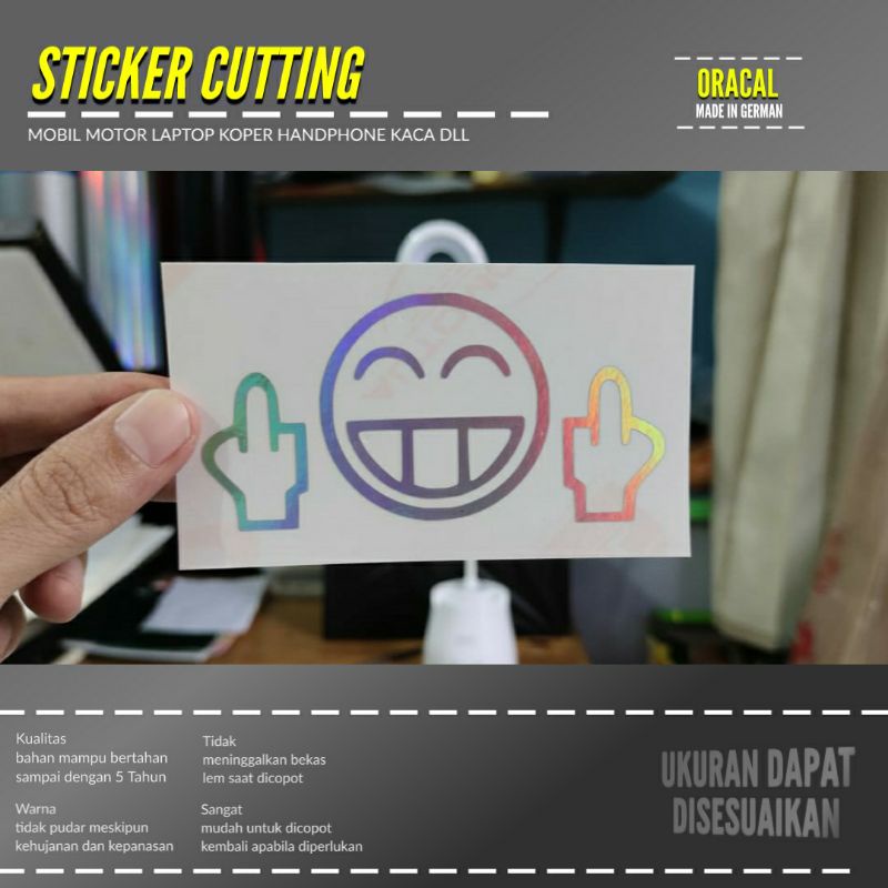 EMOTICON STICKERS COOL CUTTING STICKERS โดยไม่กลับ
