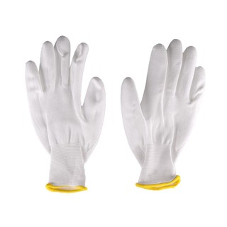 ถุงมือใยสังเคราะห์เคลือบ PU FITT 7 นิ้ว สีขาว  7" FITT Polyester PU COAT GLOVE White