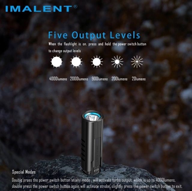 ไฟฉายพลังสูง IMALENT LD70 4000 lumens flashlight