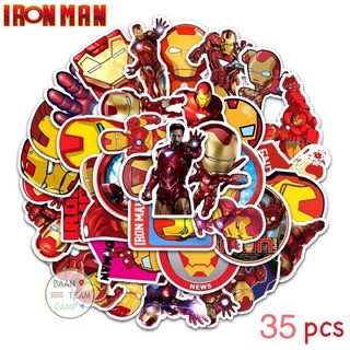 สติ๊กเกอร์ IRONMAN 183 ไอรอนแมน 35ชิ้น spiderman marvel มาเวล spider man ironman สไปเดอแมน ฮัค สไปเดอร์แมน ฮีโร่ hero