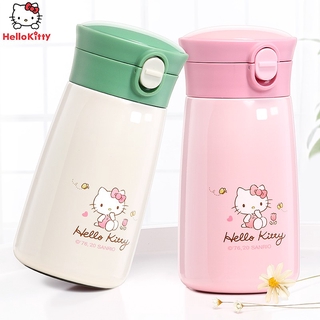 ถ้วยกระติกน้ำร้อนสำหรับเด็ก Hello Kitty หญิง 316 สแตนเลสแบบพกพานักเรียนน่ารักถ้วยเครื่องดื่มโดยตรงถ้วยดื่ม