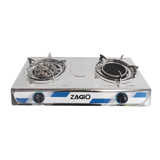 Homehapp เตาแก๊สสเตนเลสตั้งโต๊ะ 1 หัวแก๊ส 1 หัวอินฟราเรด ZAGIO รุ่น ZG-33C ขนาด 71 x 37 x 13.5 ซม. สีสเตนเลส