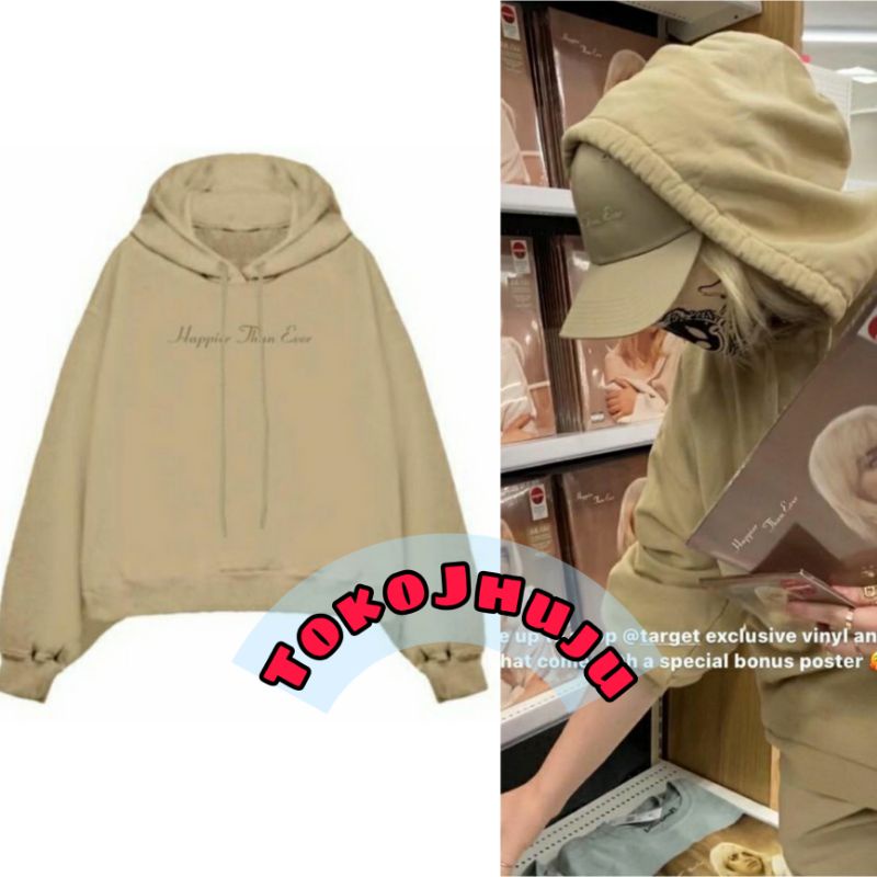 Billie Eilish Happier Than Ever Hoodie Jumper พร้อมสกรีนครีม
