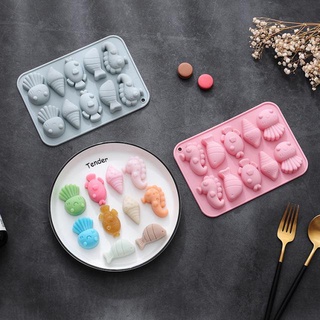 แม่พิมพ์ ซิลิโคน รวมสัตว์ทะเล sea creatures silicone molds (คละสี)