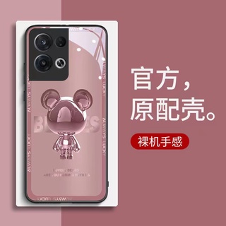 เคส OPPO Reno 8 5G 8Z 7z 6z 8 Pro 7 Pro 5G Case เคสโทรศัพท์มือถือ โลหะ ลาย Bearrebuke พร้อมกล้อง สําหรับ