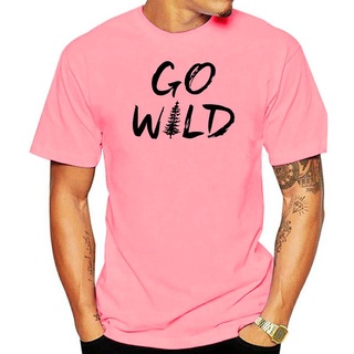 Go WILD เสื้อยืดคอกลม แขนผ้าฝ้าย พิมพ์ลายตัวอักษร สีเทา สําหรับผู้ชาย 2022สามารถปรับแต่งได้