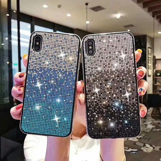 เคสโทรศัพท์ ประดับเพชร ไล่สี สำหรับ iphone13 12 11 11pro max เคส iphone 7 8 6 plus iphone x xr xmax