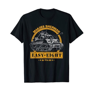 [S-5XL]เสื้อยืด พิมพ์ลาย Sherman Tank - WW2 M4 Sherman Easy Eight M4A3E8