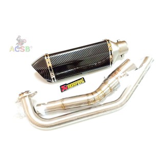 ปลายท่อ Akrapovic 14นิ้ว เคฟล่า พร้อมคอท่อเลส✨R15new,MT-15,XSR155,Aerox,M-slaz,R15เก่า,newCBR150,cbr150เก่า,GR200R,Demon