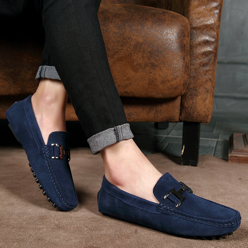 รองเท้าโลฟเฟอร์ขนาดใหญ่สำหรับผู้ชาย Slip-Ons แฟชั่นการขับรถแบบสบาย ๆ รองเท้าไม่มีส้น
