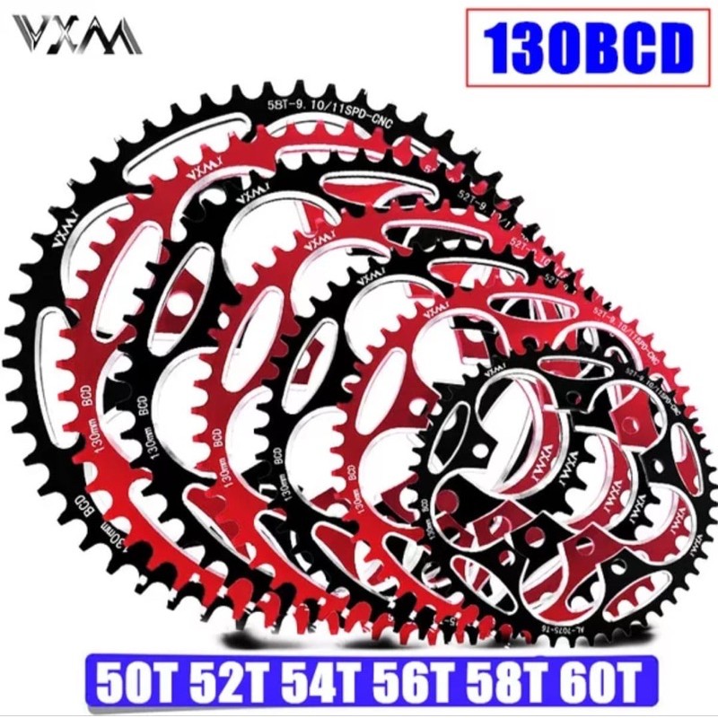 Chainring VXM BCD 130 54/56/58/60T Chainring กว้างแคบ