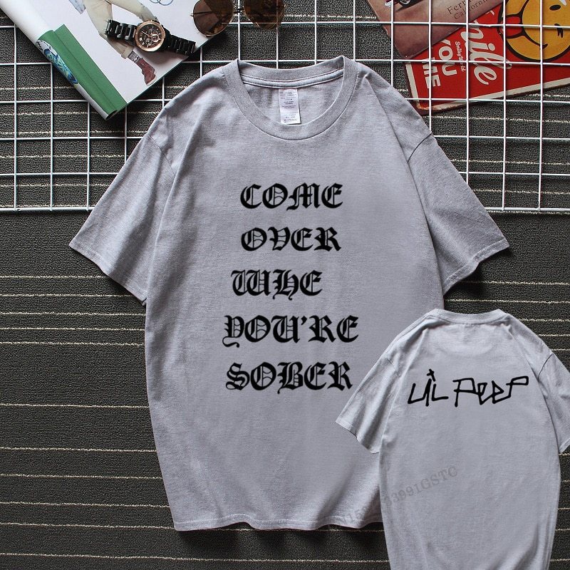 เสื้อยืดครอปเสื้อยืด ผ้าฝ้าย พิมพ์ลาย Lil Peep Come Over If You're Sober Tour Concert Vtg Reprint แฟชั่นฤดูร้อน สไตล์สตร