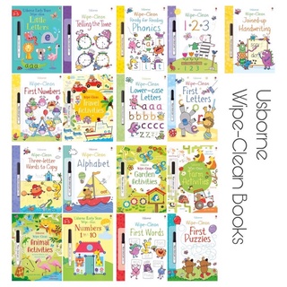 หนังสือกิจกรรม usborne wipe clean หัดเขียน หัดลากเส้น