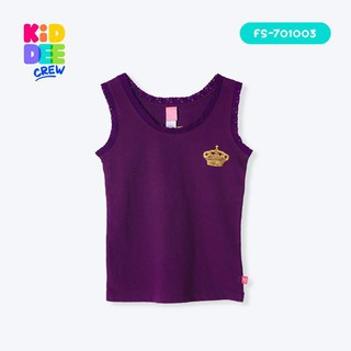 KiddeeCrew เสื้อกล้าม เด็กผู้หญิงBorn to be a princess สีม่วง  เหมาะสำหรับอายุ 2-10 ปี