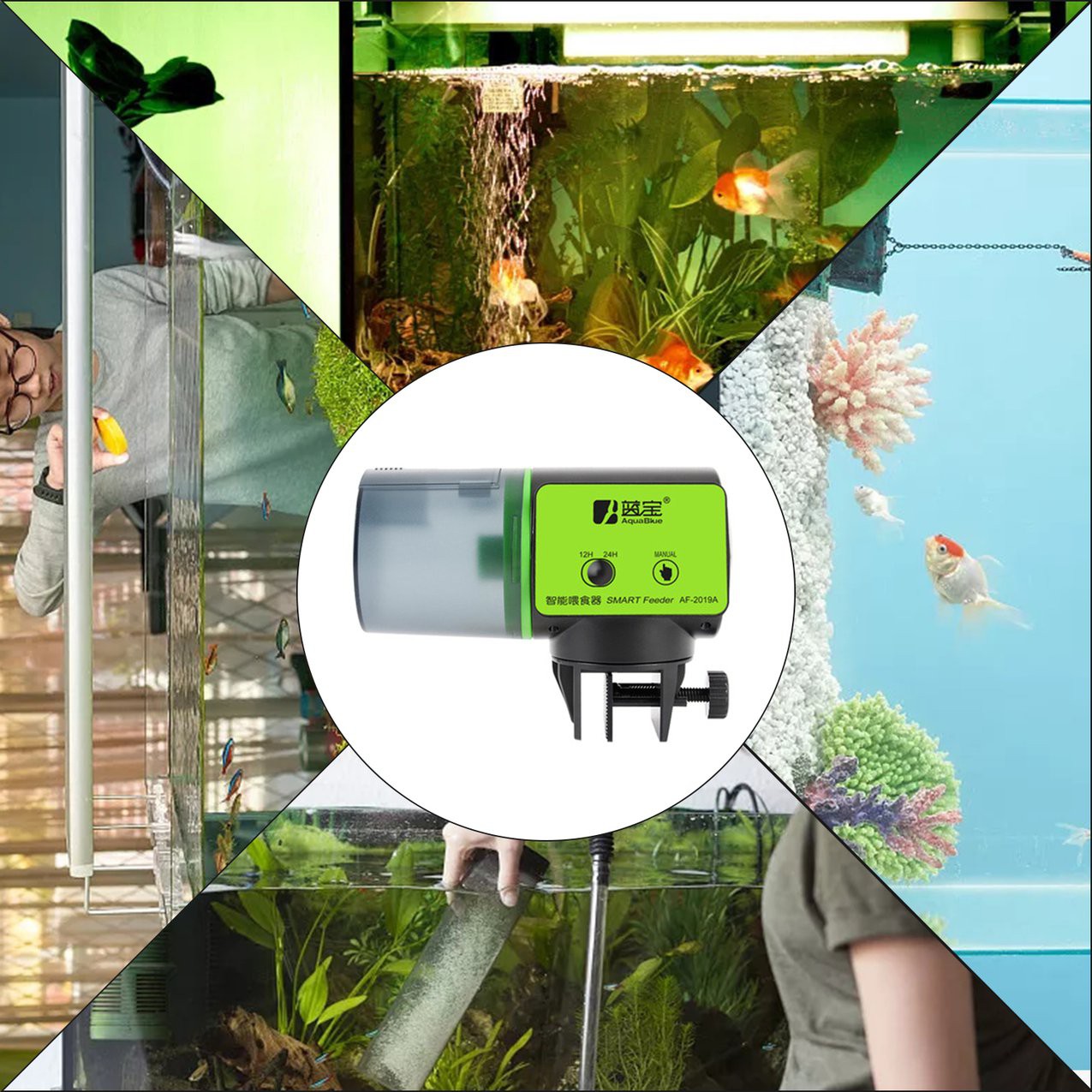 Digital LCD Automatic Fish Feeder Aquarium Tank Auto Timer Food Feeding ...