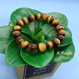 กำไลหินเสริมดวง Tiger eye  เกรดAสวยๆ ขนาดเม็ด 10 มิล