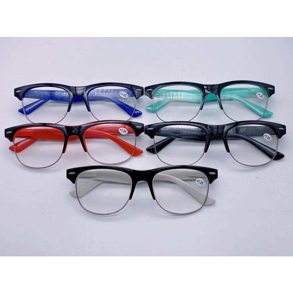 แว่นสายตายาว ขาสปริง ทรงหยดน้ำ  +50 ถึง+275 คุณภาพดี และเบา A222