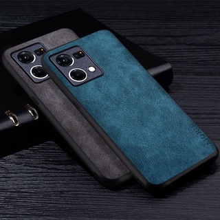 เคสหนัง PU พรีเมี่ยม กันรอยขีดข่วน สีพื้น สําหรับ oppo reno 7 4G f21 pro