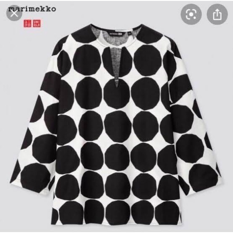 Uniqlo x Marimekko - black and white linen blend v-neck dress - Dresscodes