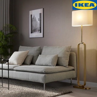 IKEA UPPVIND โคมไฟตั้งพื้น สีเงิน และสีทอง วัสดุโลหะ แข็งแรง คงทน