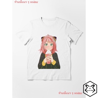 New SPY X FAMILY Anya Funny Essential T-Shirt เสื้อยืดพิมพ์ลาย เสื้อยืดลายการ์ตูนญี่ปุ่น คอกลม cotton แฟชั่น Unisex