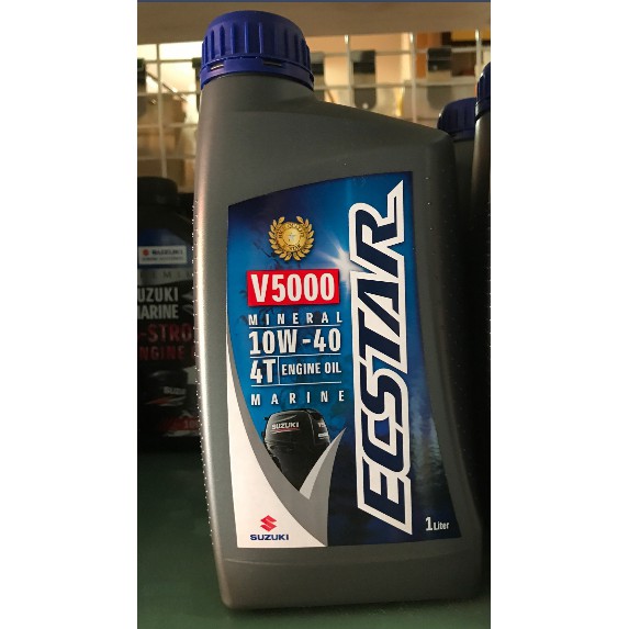 น้ำมันเครื่อง 4 จังหวะ SUZUKI V5000 4T MINERAL 10W40 MARINE ENGINE OIL ( 1 LITER )