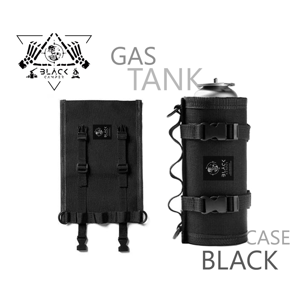 Gas tank case Black tactical เคสกระป๋องแก๊ส 220g ผ้า Oxford cloth สีดำ Outdoor camping