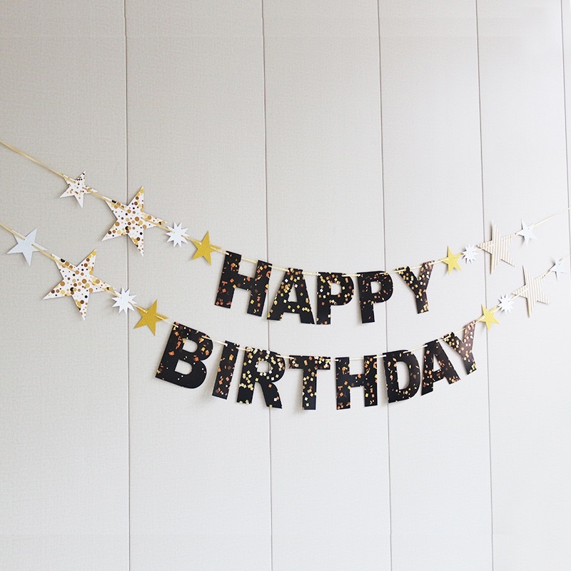 ป้ายอักษรHappy birthday พร้อมดาว ตัวใหญ่ ป้ายวันเกิด ทำจากกระดาษ พร้อมส่งร้านไทย - รูปที่ 4