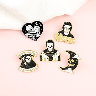 Mr. Skull Enamel Pins เข็มกลัดรูปโครงกระดูกสไตล์โกธิคสําหรับเด็ก