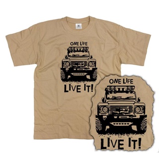 เสื้อยืดผ้าฝ้ายพิมพ์ลายแฟชั่น เสื้อยืด พิมพ์ลาย Landrover Defender 90 110 One Life Live It Off Road Land Rover Landy Lan