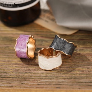 IFYOU Korean Fashion Ring Geometric Solid Color Metal Finger Ring Women Jewelry Accessories