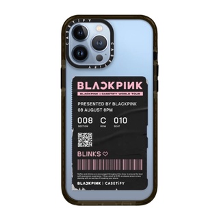 (พร้อมส่ง)12ProMax/13ProMax Casetify BLACKPINK BLINKS Ticket Case สีเคสใสขอบดำ