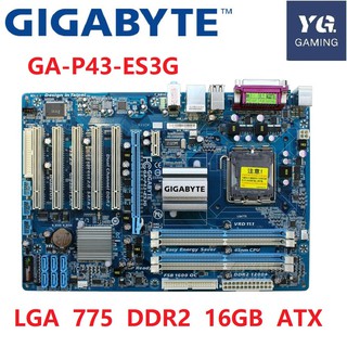 GIGABYTE GA-P43-ES3G Desktop Motherboard P43 Socket LGA 775 For Core 2 Pentium D DDR2 16G ATX Original Used Mainboard