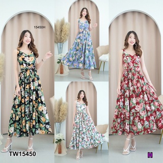 #15450 MaxiDress ลายดอก