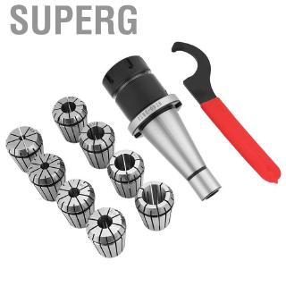 Superg 10pcs/set NT40-ER32 CNC Milling Chuck Holder Workholding + 8pcs ER32 Collet Wholesale