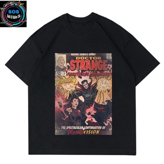 เสื้อยืดผ้าฝ้าย พิมพ์ลายการ์ตูน Doctor STRANGE WANDA VISION VINTAGE MARVEL COMICS UNISEX สําหรับผู้ชาย และผู้หญิง