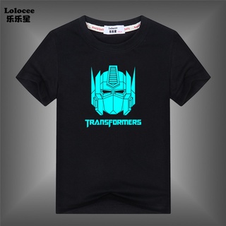 เสื้อยืดแขนสั้น พิมพ์ลาย Transformers Optimus Prime แฟชั่นฤดูร้อน สําหรับเด็กผู้ชาย