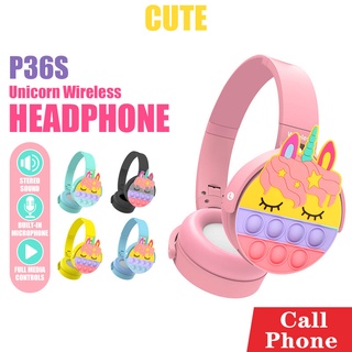 หูฟังบลูทูธ แบบครอบหู HEADPHONES รุ่นP36s เสียงดี Wireless Bluetooth Stereo Headset สีพาสเทล