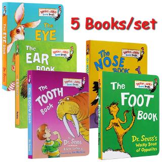 5 Books/set The Foot Book Eye Nose Tooth Book Dr.Seuss Original English Picture Book Cardboard Book Children English Enlightenment Body Cognitive Science