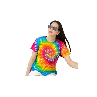 เสื้อมัดย้อมสีสด UNISEX | TIE DYE SHIRT | ผ้า Cotton100% - KT22-รุ้ง