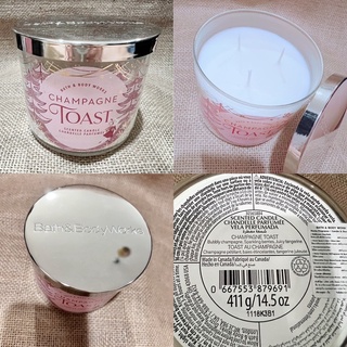 Bath and Body Works - เทียนหอม - 3 wicks candle - กลิ่น Champagne Toast