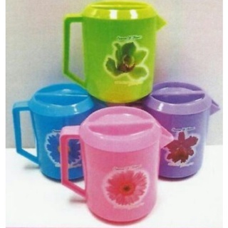 เหยือกน้ำพลาสติกสีใส ลายดอกไม้ GW-401 Greenware