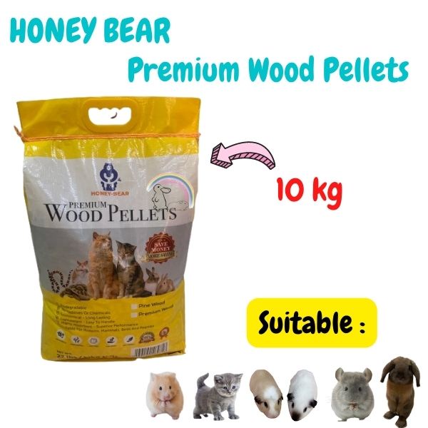 Honey Bear Premium Wood Pellet 10kg / MA Pets tablets 10kg