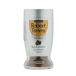 โรเบิร์ตทิมส์กาแฟสำเร็จรูปพรีเมี่ยมริชแอนด์สมูท 100กรัม Robert Tims Instant Coffee Premium Rich &amp; Smooth 100 g.