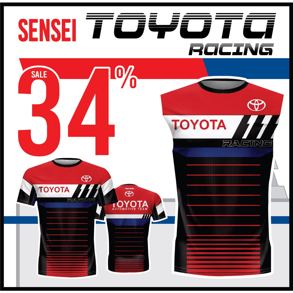 🌈ใส่โค้ดSENSEI20Pลด20%✨เสื้อแขนสั้นพิมพ์ลาย(หน้า-หลัง) SENSEI ลายRacing Toyota