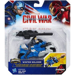 Marvel Captain America Civil War Winter Soldier &amp; Blast Action Cycle Figure Vehicle หุ่นทหารมาร์เวล พร้อมรถยิงได้